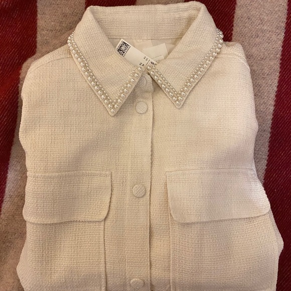 Hm Bead Detail Shirt Jacket Shacket 